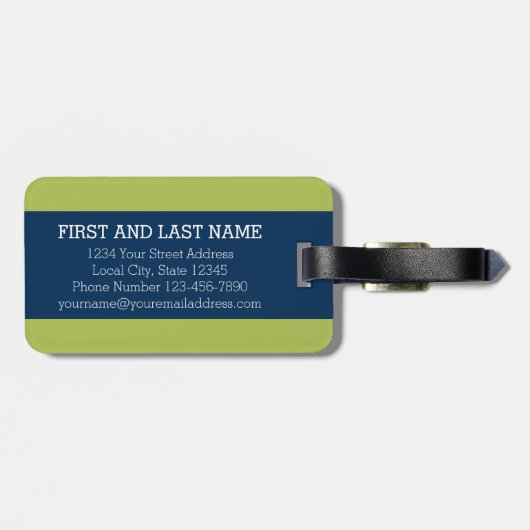 Aangepaste leraar Apple met Trendy Chevron Pattern Bagagelabel (Achterkant horizontaal)