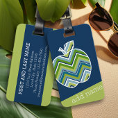 Aangepaste leraar Apple met Trendy Chevron Pattern Bagagelabel