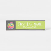 Aangepaste leraar Apple met Trendy Chevron Pattern Bureau Naambordje (Voorkant)