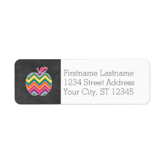 Aangepaste leraar Apple met Trendy Chevron Pattern Etiket