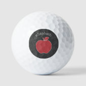 Aangepaste leraar Apple met Trendy Chevron Pattern Golfballen (Voorkant)