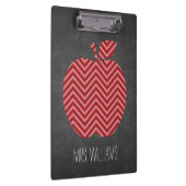 Aangepaste leraar Apple met Trendy Chevron Pattern Klembord (Rechts)