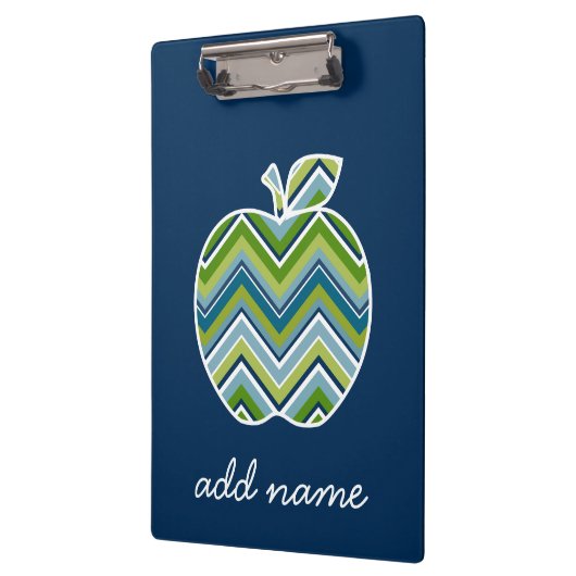 Aangepaste leraar Apple met Trendy Chevron Pattern Klembord (Links)