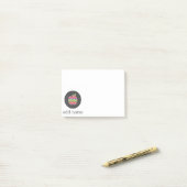 Aangepaste leraar Apple met Trendy Chevron Pattern Post-it® Notes (Op bureau)