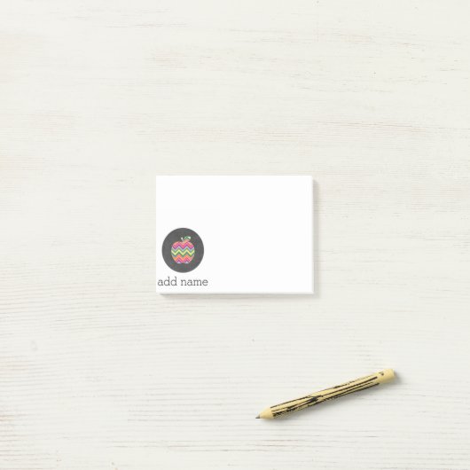 Aangepaste leraar Apple met Trendy Chevron Pattern Post-it® Notes (Op bureau)