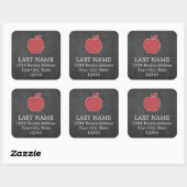 Aangepaste leraar Apple met Trendy Chevron Pattern Vierkante Sticker (Vel)