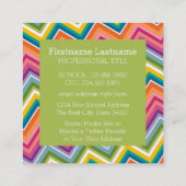 Aangepaste leraar Apple met Trendy Chevron Pattern Vierkante Visitekaartje (Achterkant)