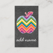 Aangepaste leraar Apple met Trendy Chevron Pattern Visitekaartje (Voorkant)