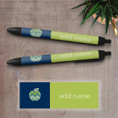 Aangepaste leraar Apple met Trendy Chevron Pattern Zwarte Inkt Pen