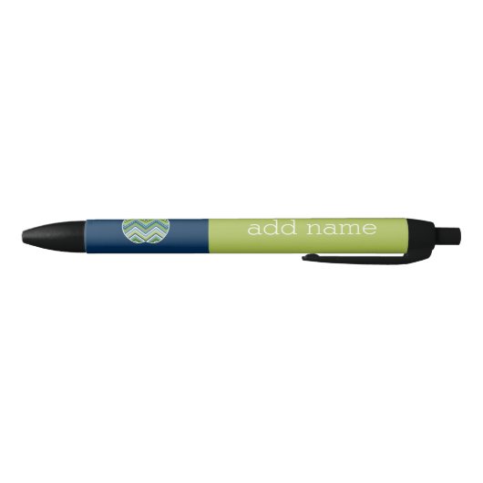 Aangepaste leraar Apple met Trendy Chevron Pattern Zwarte Inkt Pen (Bodem)