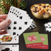 Aangepaste leraar Apple met Trendy Floral Pattern Speelkaarten (Insitu)