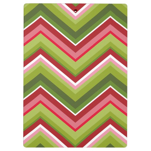 Aangepaste leraar Apple - Red Green Chevron Patter Klembord (Achterkant)