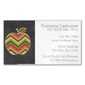 Aangepaste leraar Apple - Red Green Chevron Patter Visitekaartje Magneet (Voorkant)