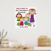Aangepaste leraar en studenten Welkom bij Klasse P Poster (Keuken)