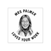 Aangepaste Leraar Gezicht Foto goedgekeurd Rubberstempel (Afrduk)