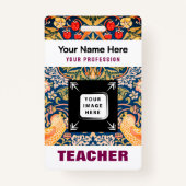 Aangepaste Leraar Naam Business Logo Personeel Lab Badge (Voorkant)