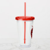 Aangepaste leraar Red Faux Sequin Apple Acryl Drinkbeker (Rechts)