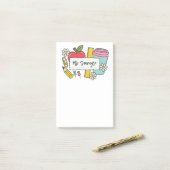 Aangepaste leraar terug naar school & leraar post-it® notes (Op bureau)