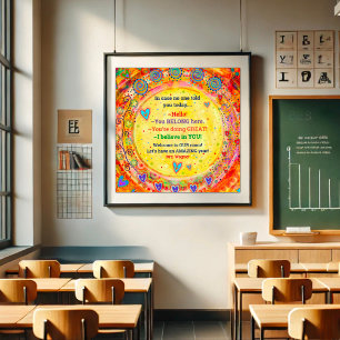 Aangepaste leraar Welkom Classroom Inspirivity Poster