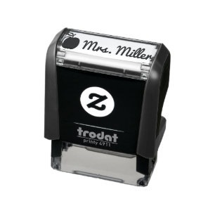 Aangepaste leraar zelf inkt stempel met naam + app