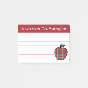 Aangepaste leraar's Apple Post It Notes Gift Cadea