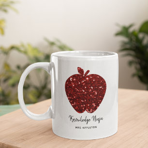 Aangepaste lerarennaam Red Apple Fauxr Koffiemok