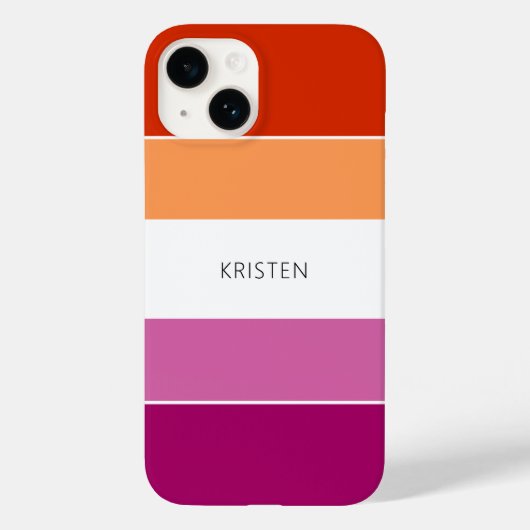 Aangepaste lesbische vlag met naam Case-Mate iPhone case (Achterkant)