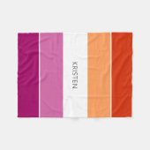 Aangepaste lesbische vlag met naam fleece deken (Voorkant (Horizontaal))