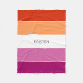 Aangepaste lesbische vlag met naam fleece deken (Voorkant)