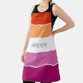 Aangepaste lesbische vlag met naam schort (Insitu)