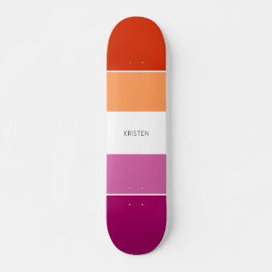 Aangepaste lesbische vlag met naam skateboard