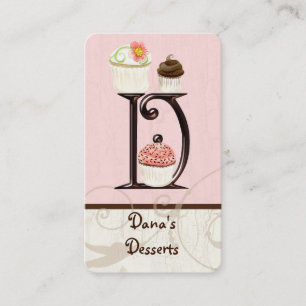 Aangepaste Letter D Monogram Dessert Bakkerij Busi Visitekaartje