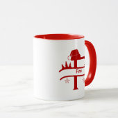 Aangepaste letter F Naam Kerstmonogram Mok (Voorkant rechts)