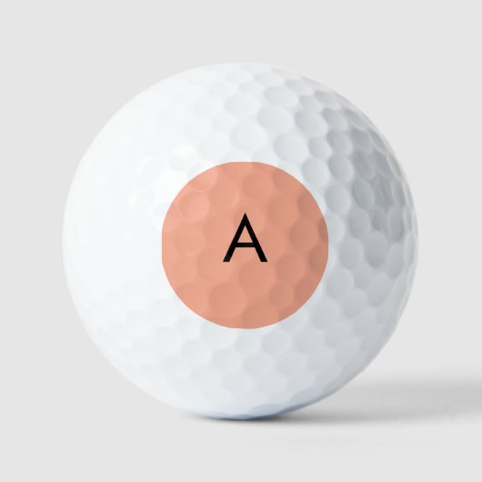 Aangepaste Letter Monogram Perzik Golfballen (Voorkant)