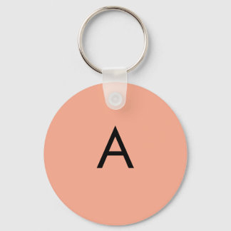 Aangepaste Letter Monogram Perzik  Sleutelhanger