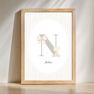 Aangepaste letter N-kinderkamer muurkunst - Baby n Poster