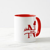 Aangepaste letter N Naam Kerst Monogram Mok (Voorkant rechts)