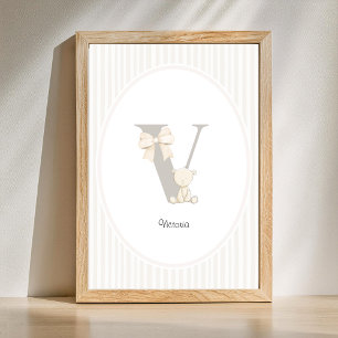 Aangepaste letter V-kinderkamer muurkunst - Baby n Poster