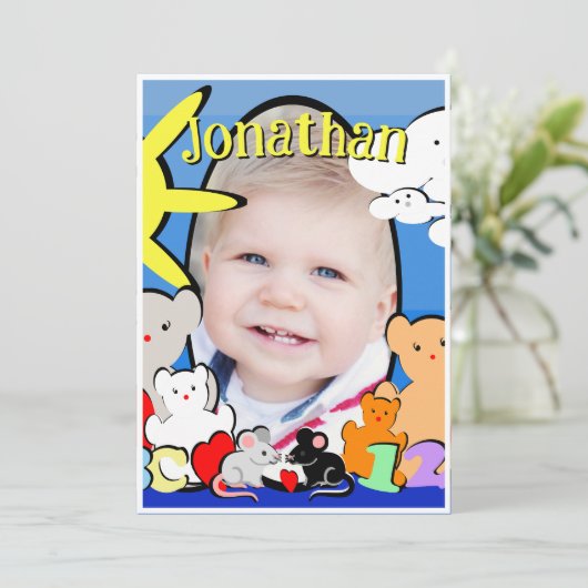 Aangepaste Leuke Dieren Verjaardag Bedankt (Staand voorkant)