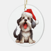 Aangepaste leuke Havanese Kersthond Keramisch Ornament (Links)