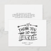 Aangepaste Leuke Kalligrafie Hart Banner Wedding Bedankkaart (Voorkant / Achterkant)