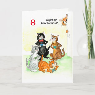 Aangepaste leuke katten die elke verjaardag een vi kaart