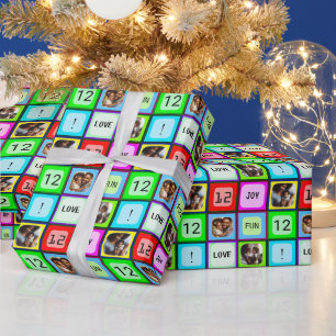 Aangepaste Leuke Kleurrijke Gepersonaliseerde Teks Cadeaupapier