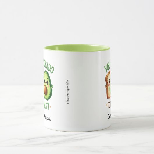 Aangepaste leuke koppels "Avocado voor mijn toast" Mok (Midden)