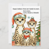 Aangepaste Leuke Luipaard Familie Feestdagenkaart (Voorkant)