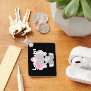 Aangepaste leuke sleutels tekst baby Cute olifant Sleutelhanger