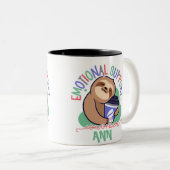 Aangepaste Leuke Sloth Emotionele Ondersteuning Me Tweekleurige Koffiemok (Voorkant rechts)