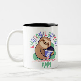 Aangepaste Leuke Sloth Emotionele Ondersteuning Me Tweekleurige Koffiemok