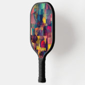 Aangepaste levendige Abstracte geometrische kunst Pickleball Paddle (Links)