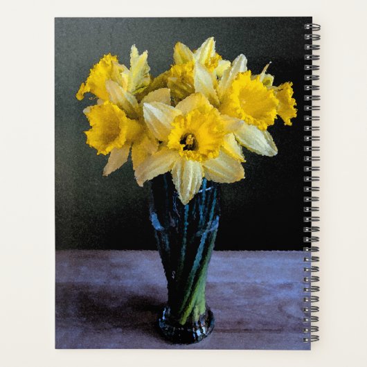 Aangepaste levendige affodils Vase-still-live brui Planner (Achterkant)